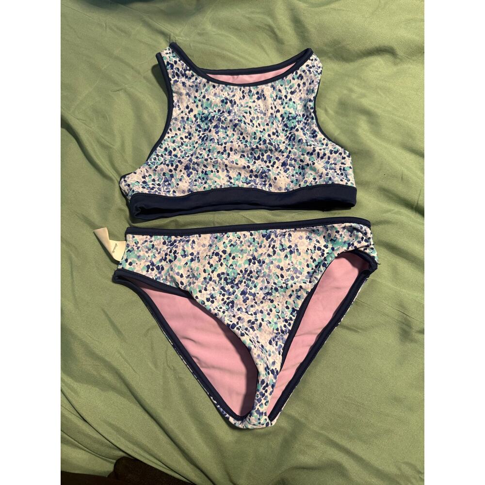 Eddie Bauer Girls Reversible Bathing Suit 7/8